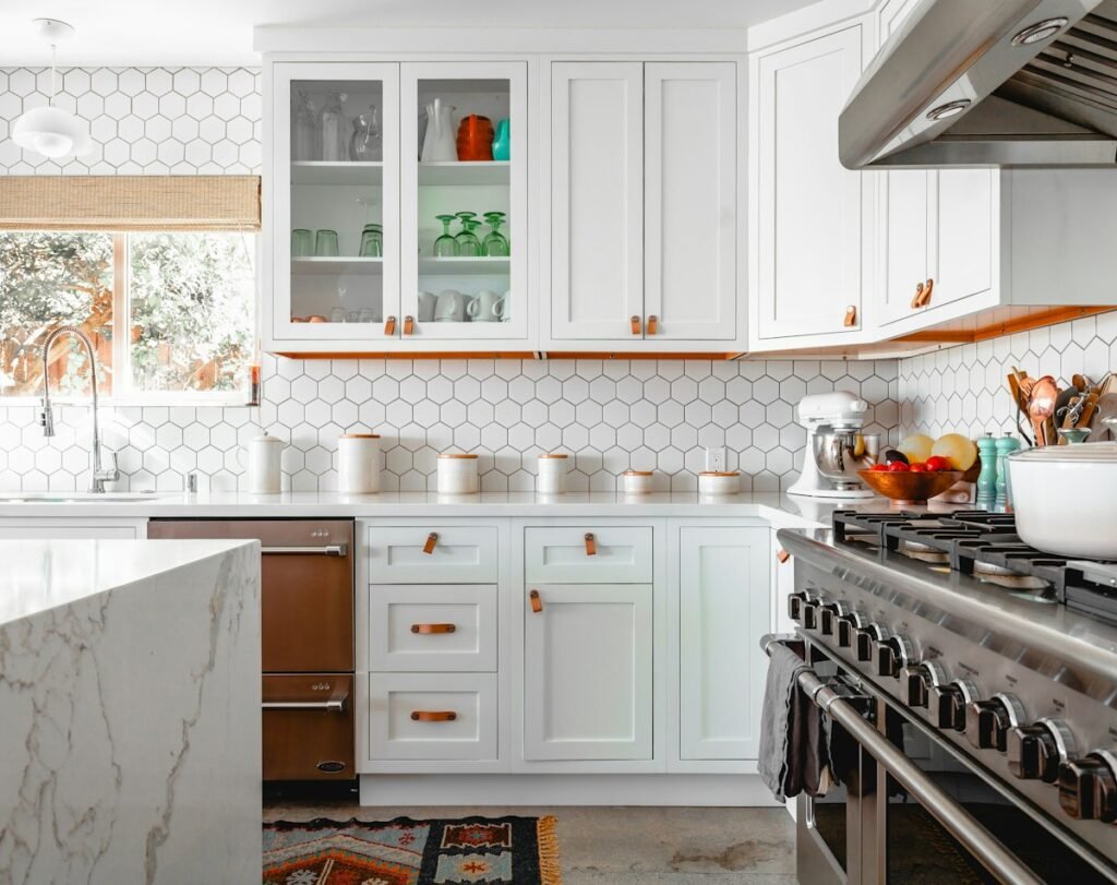Bright remodeled kitchen with island